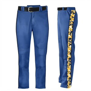 Customize Blue Baseball Pants Player Name Pattern Anti-Bacterial Durable <b>Athletic</b> Team Uniform Trousers Men's 100% Polyester - Product Image 1