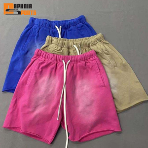 Pantalones Cortos Deportivos de Estilo Urbano, Personalizados, Sólidos, Vintage, Holgados, con Efecto Deslavado, Transpirables, Resistentes al Viento, Elásticos, para Correr - Product Image 1