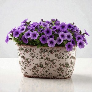 Exquisite Durable Design For Housewarming Decor Shabby Chic <b>Ceramic</b> Tabletop <b>Vase</b> With Floral Pattern 8-16 Inches - Product Image 4