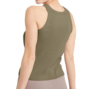 Camiseta sin mangas 100% algodón puro, elástica, para fitness y culturismo, para mujer, con logo personalizado. - Product Image 3