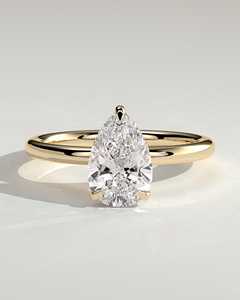 แหวนเพชรเม็ดเดี่ยวทรงลูกแพร์ 1.5 กะรัต ทองคำแท้ 14K เพชรเพาะเลี้ยงในห้องปฏิบัติการ 3 กรงเล็บ E VVS2 เครื่องประดับหมั้นสุดหรู 2026 - Product Image 1