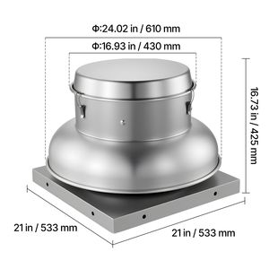Ventilatore da Tetto in Lega di Alluminio Resistente da 21 Pollici, Ventilatore per Soffitta con Motore ad Alta Potenza e Controllo della Velocità Regolabile - Product Image 2