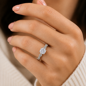 Anillo de Compromiso Clásico con Diamante de Corte Brillante Redondo, Plata 925, Moissanita, Diseño Trenzado, Regalo de San Valentín para Mujer - Product Image 4