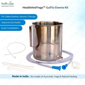 HealthAndYoga GutFlo Enema Kit Stainless Steel Bucket 1000ML Capacity One-Hand Clamp Nozzles Complete Tubing <b>Personal</b> Care - Product Image 3