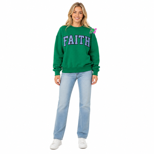 เสื้อสเวตเชิ้ตคอกลมแบบสั่งทำพิเศษ FAITH Gingham Tackle Twill เสื้อสเวตเชิ้ตคอกลมทรงโอเวอร์ไซส์ ผ้าฝ้ายทรงหลวม - Product Image 2