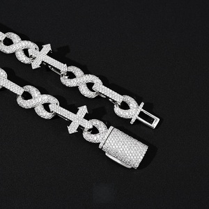 Collier pour homme en argent 925 avec moissanite, style chaîne à maillons, style glacé, chaîne de mode hip-hop personnalisée, bijoux streetwear premium audacieux - Product Image 4