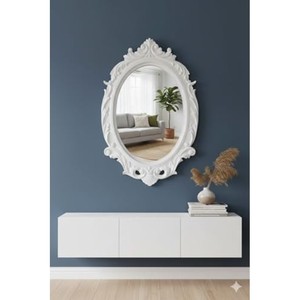 Espejo de Pared Ovalado Contemporáneo de Madera de Teca Hecho a Mano por Aqdus Saleem - Decoración Ecológica y Duradera para el Hogar, Venta al Por Mayor - Product Image 1