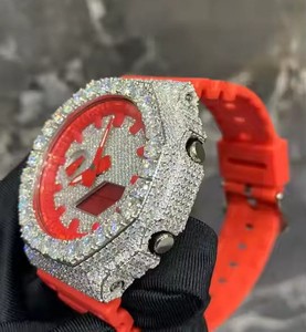 Premium Iced <b>Metal</b> Watch Modification Kit with Heavy Bling Finish and Stainless Luxury Frame Design lab grown diamond watch - Product Image 3