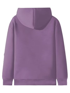 Most Popular Plain Blank Custom <b>Pullover</b> <b>Men</b> Hoodies Purple Hooded Fleece Jacket Lined With Sherpa Inner Regular Fit Unisex - Product Image 3