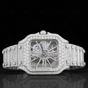 Customized Square Stainless Steel <b>Automatic</b> Fashion Watch D-VVS Moissanite Diamond <b>Chronograph</b> 20mm Pointer Ready Stock - Product Image 1