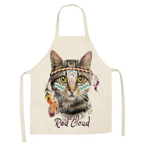 Cute Cartoon Cat Printed Cotton Waist <b>Kitchen</b> <b>Apron</b> Sleeveless Cooking Eco-Friendly for Men Women Home Cleaning - Product Image 3