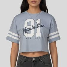 T-shirt pour femme style Hip Hop, coupe ample, col en V, en coton épais, streetwear, tissu haute densité - Product Image 3