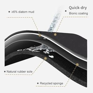 Tapis de bain personnalisé Graceline en nouveaux matériaux, absorbant l'eau, antidérapant, en terre de diatomée - Product Image 4