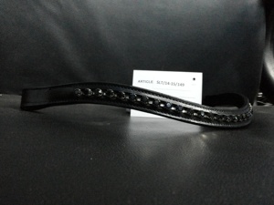 แถบคิ้วหนังอินเดียที่หรูหราด้วยคริสตัลสีดำสำหรับผลิตภัณฑ์ม้า - Product Image 6