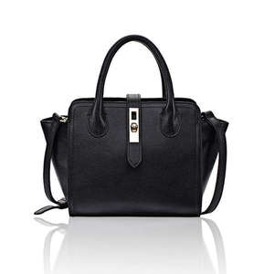 Bolso Tote de Cuero Negro para Mujer, Bolso de Hombro Cruzado con Cierre de Cremallera, Gran Capacidad, Bolso de Moda - Product Image 1