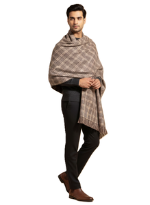 Plaid Cashmere Shawl Fringe <b>Wrap</b> Ethnic Scarf Winter Shoulder Cover for Men and Women - Product Image 6