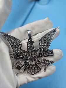 GRA Certified Moissanite <b>Diamond</b> Iced Out Eagle Pendant <b>Necklace</b> In 925 <b>Silver</b> Hip Hop Jewelry For Men Luxury Fashion From India - Product Image 4
