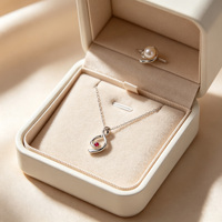 Collier tendance en argent 925 pour femmes, chaîne et pendentif combinés, léger avec des accents de zircon
