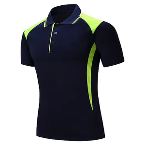Chemises pour hommes de haute qualité avec poche, logo brodé personnalisé, respirantes, manches courtes, tissu tricoté en spandex/coton, service OEM - Product Image 2