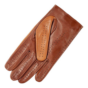 Fashionable Genuine Leather <b>Driving</b> <b>Gloves</b> Wrist Length Breathable Retro Style For Casual Wear Spring Autumn Unlined Brown Color - Product Image 3