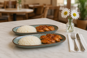 Assiette de service pour poulet grillé avec riz vapeur, assiette de service de haute qualité, assiette de service design, décoration de table - Product Image 3