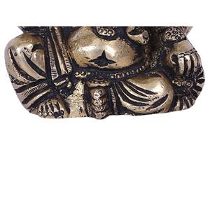 Sculpture en laiton faite à la main de 2 pouces petit seigneur Ganesha fabriquée en Inde - Product Image 3
