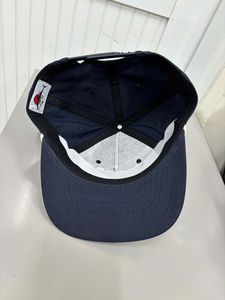 Custom 3D Embroidery Canvas Snapback <b>Cap</b> <b>Navy</b> <b>Blue</b> 6-Panel Flat Bill Unisex Adjustable Street Style Casual Hats - Product Image 5