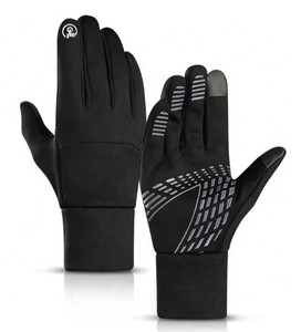 ถุงมือหนังแท้คุณภาพสูงสำหรับผู้ชาย ถุงมือขับรถหนังแกะสีดำบุขนสัตว์อุ่นสำหรับฤดูหนาว พร้อมสายรัดข้อมือปรับได้ - Product Image 6