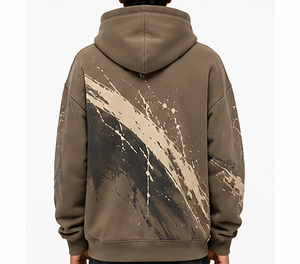 Sweat-shirt à capuche de luxe noir pour homme, coupe oversize, en coton épais, style streetwear hiver, chaud et tendance - Product Image 2