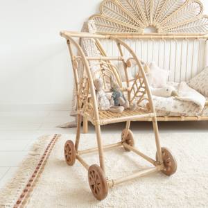 Carrito de muñecas de ratán, cochecito ecológico para muñecas, juguetes de juego de roles. - Product Image 5