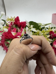Black Onyx Silver Plated <b>Ring</b> Handmade Gemstone Vintage Design <b>Ring</b> For Women Wholesale - Product Image 3