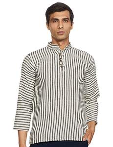 Estilo algodón corto Kurta para hombres cómodo y elegante Ropa Étnica algodón hombres nepalí corto Kurta - Product Image 4