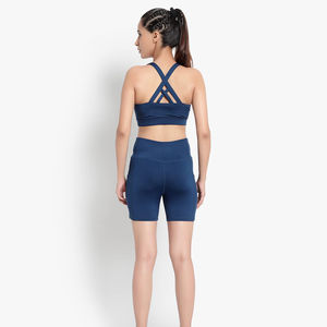 Conjunto de Shorts de Yoga Transpirables y Compresivos para Mujer, de Secado Rápido, Elásticos, con Corte en V, Espalda Fruncida, Ropa Deportiva con Forro de Spandex - Product Image 3