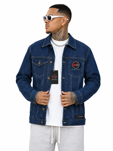 Top Quality Men's <b>Denim</b> Jacket Stylish Casual <b>Coat</b> With Strong Button Closure Front Pockets Comfortable Fit For Streetwear - Product Image 1