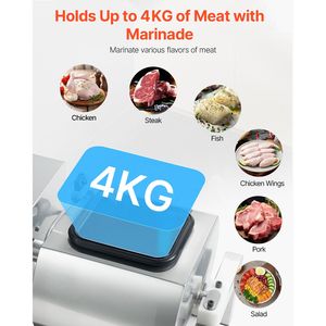 Macchina per la Lavorazione della Carne con Rotazione Bidirezionale Automatica da 10L, Marinatore Sottovuoto in Acciaio Inossidabile - Product Image 2