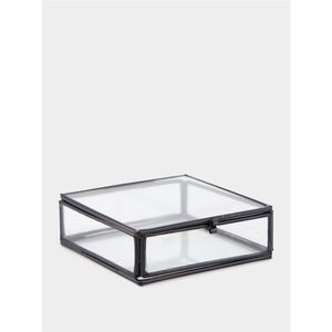 Vintage Glass Jewelry <b>Box</b> Metal Frame Clear Display Case <b>Keepsake</b> Organizer Decorative Storage <b>Box</b> for <b>Wedding</b> Home Decor <b>Box</b> - Product Image 1