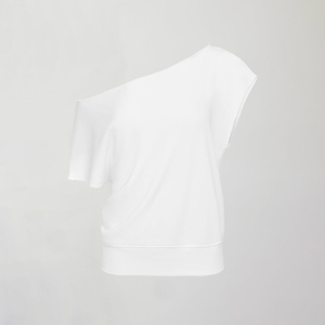 Top de punto sin mangas asimétrico blanco personalizado para mujer, de color sólido, corte holgado, informal, para invierno. - Product Image 4