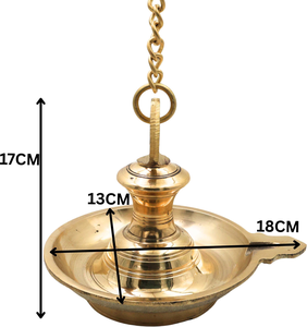 Lámpara Colgante de Latón Bhunes Thooku, Lámpara Decorativa de Aceite con Cadena para Colgar, para Puja, Templo, Sala de Oración, Decoración del Hogar y Festividades - Product Image 4