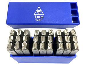 YOUNG CYCLE YC 614-6mm Juego completo de punzones metálicos de acero con letras alemanas, material Cr-V (6150) de alta calidad, 27 piezas/juego (A-Z y) - Product Image 1