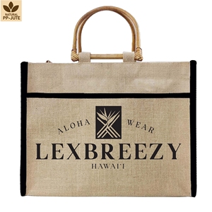 Bolsa de Compras Reutilizable de Yute Natural Laminado, 40x30x18 cm, Logotipo Personalizado, Venta al Por Mayor, Modelo OEM SNCH190 - Product Image 5