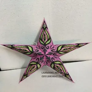 new paper star lanterns Hot Selling Luxury Decor Christmas Printed Paper Star Lamps / Lanterns Wholesale From India