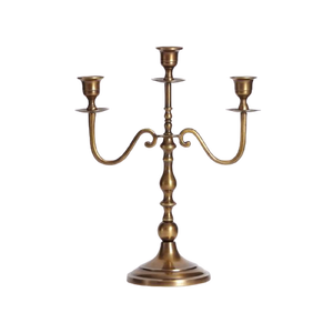 Portavelas de mesa chapado en oro Portavelas de metal brillante Portavelas de aluminio Venta de iluminación del hogar Boda - Product Image 5