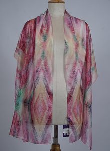 Écharpe en mousseline douce pour femme, motif dégradé pastel, châle long élégant, étole tendance légère, foulard pour usage quotidien - Product Image 4