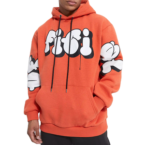 Sweat à capuche d'hiver 2026 tendance 100 % coton imprimé en relief pour homme, coupe classique, style urbain, avec poches, respirant, en promotion FORTLEO - Product Image 2