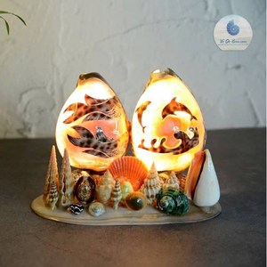 Veilleuse en coquillages naturels sélectionnés du Vietnam pour les importateurs mondiaux d'accessoires, conçue pour les packs cadeaux 99 Gold Data Co. - Product Image 1