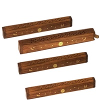 Porte-encens en bois en forme de cercueil |   Boîte de rangement décorative sculptée pour bâtonnets d'encens et cendriers, pour la maison et l'aromathérapie