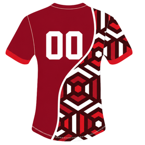 Dark Red <b>Black</b> White Geometric <b>Rugby</b> Jersey <b>Shorts</b> Set <b>Short</b> Sleeve Crew Neck Custom Breathable Training Athletic Team Sports - Product Image 5