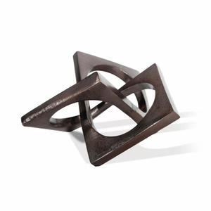 Sculpture métallique abstraite moderne entrelacée, figurine décorative faite à la main pour table, décoration intérieure, art pour bureau, étagère, ornements extérieurs - Product Image 1
