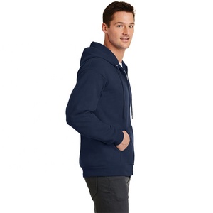 Sudadera con capucha y cremallera en blanco para hombre al por mayor de alta calidad, ropa de calle, sudaderas con cremallera de gran tamaño para hombre, Sudadera con capucha de Color sólido liso para hombre - Product Image 3