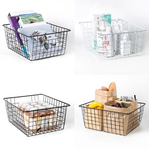 Panier de rangement industriel en métal maillé, grand organisateur de linge pour la maison - Product Image 5